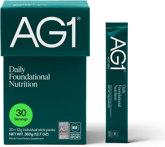AG1 Multivitamin for Men & Women, Greens Powder, Travel Packs 30ct.