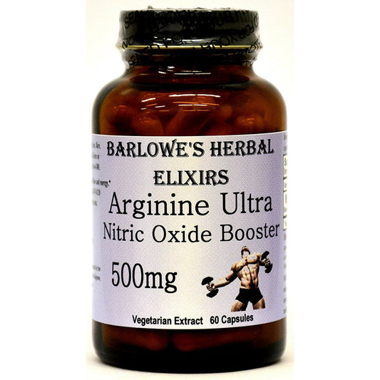 Arginine Ultra - A Better Type of Arginine - 60 500mg VegiCaps - Stearate Free, Bottled in Glass
