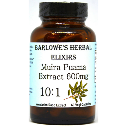 Barlowe's Herbal Elixirs Muira Puama Extract 10:1 - 60 500mg VegiCaps