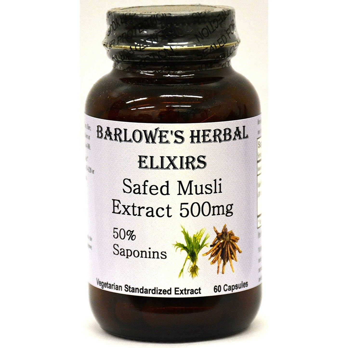 Barlowe's Herbal Elixirs Safed Musli Extract - 50% Saponins 60-650mg VegiCaps