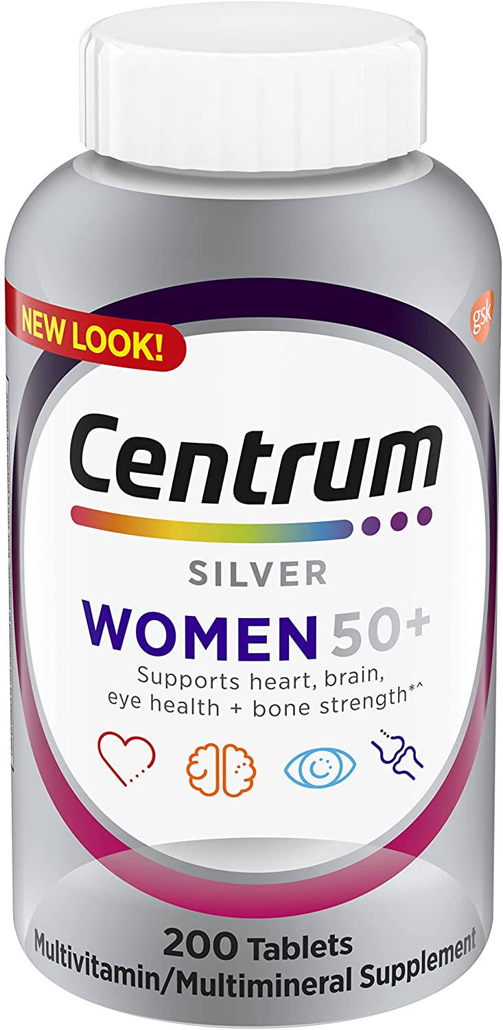 Centrum Silver Women 50+ Multivitamin/Multimineral Supplement Tablets, 200