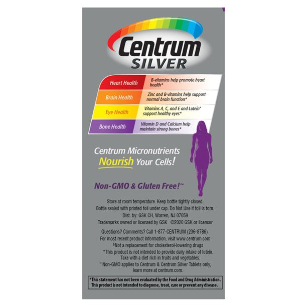Centrum Silver Multivitamin for Women 50 Plus, Multivitamin/Multimineral Supplement - 65 Count