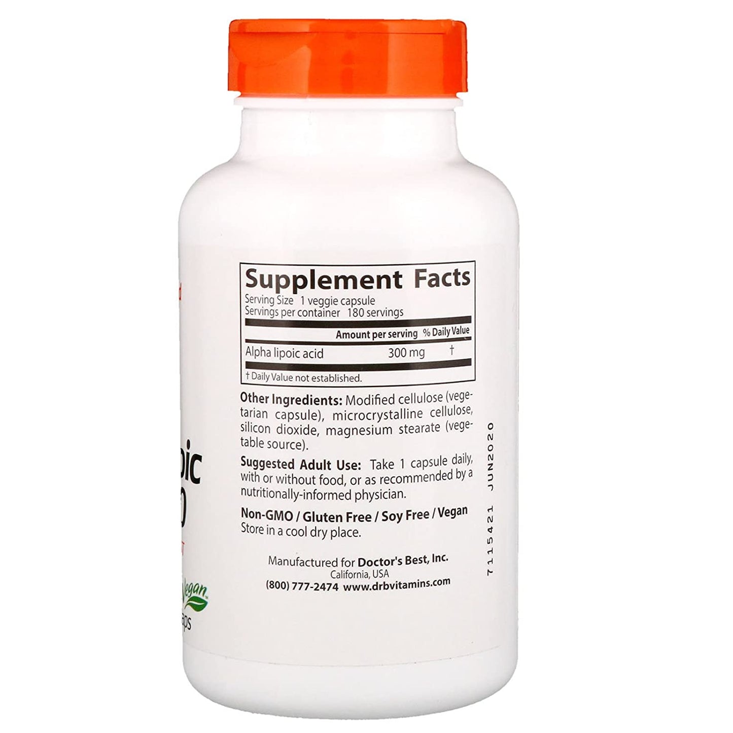 Doctor's Best, Best Alpha-Lipoic Acid, 300 mg, 180 Veggie Caps
