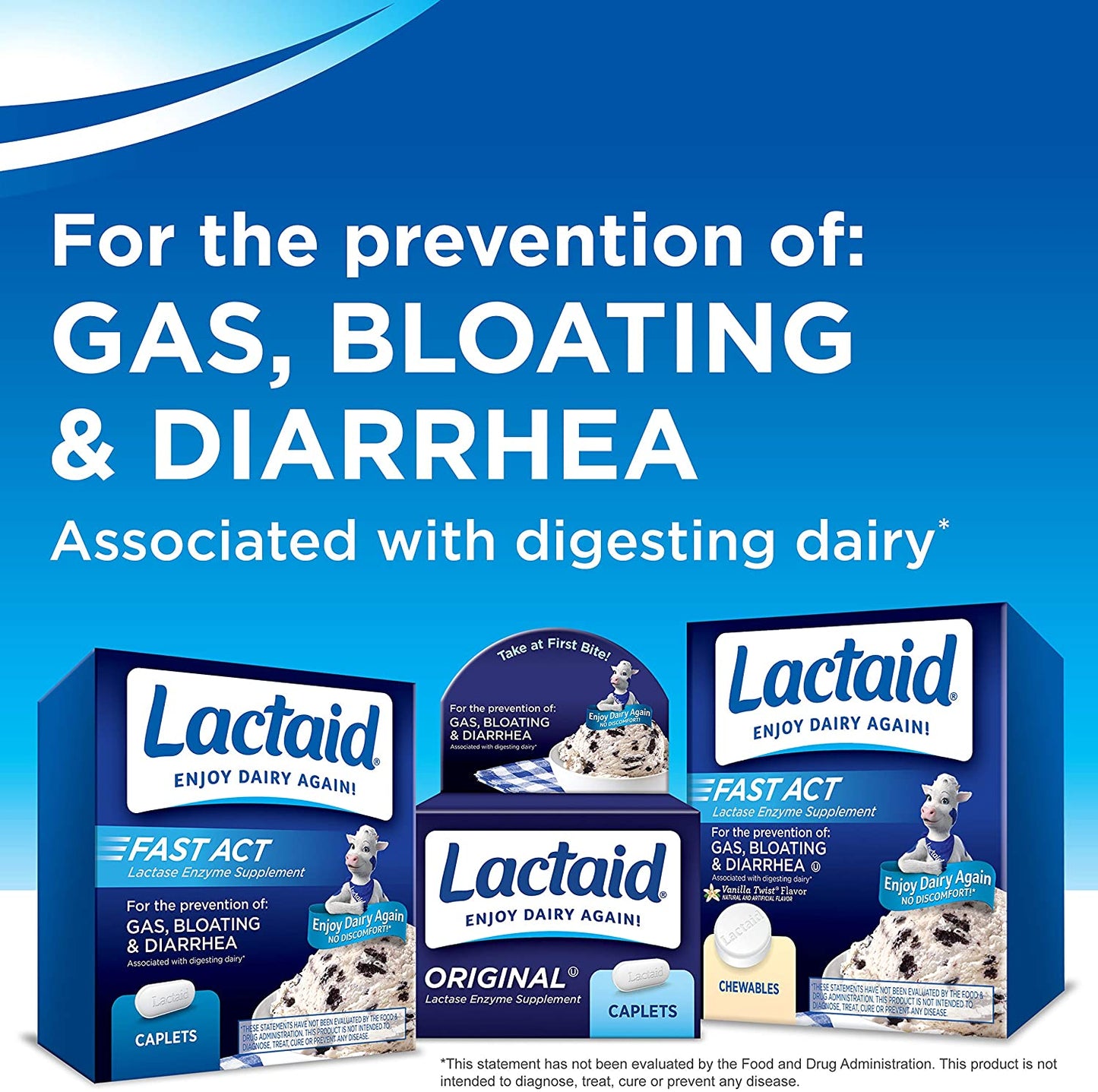 Lactaid Fast Act Lactose Intolerance Relief Caplets with Lactase Enzyme, 60 Count