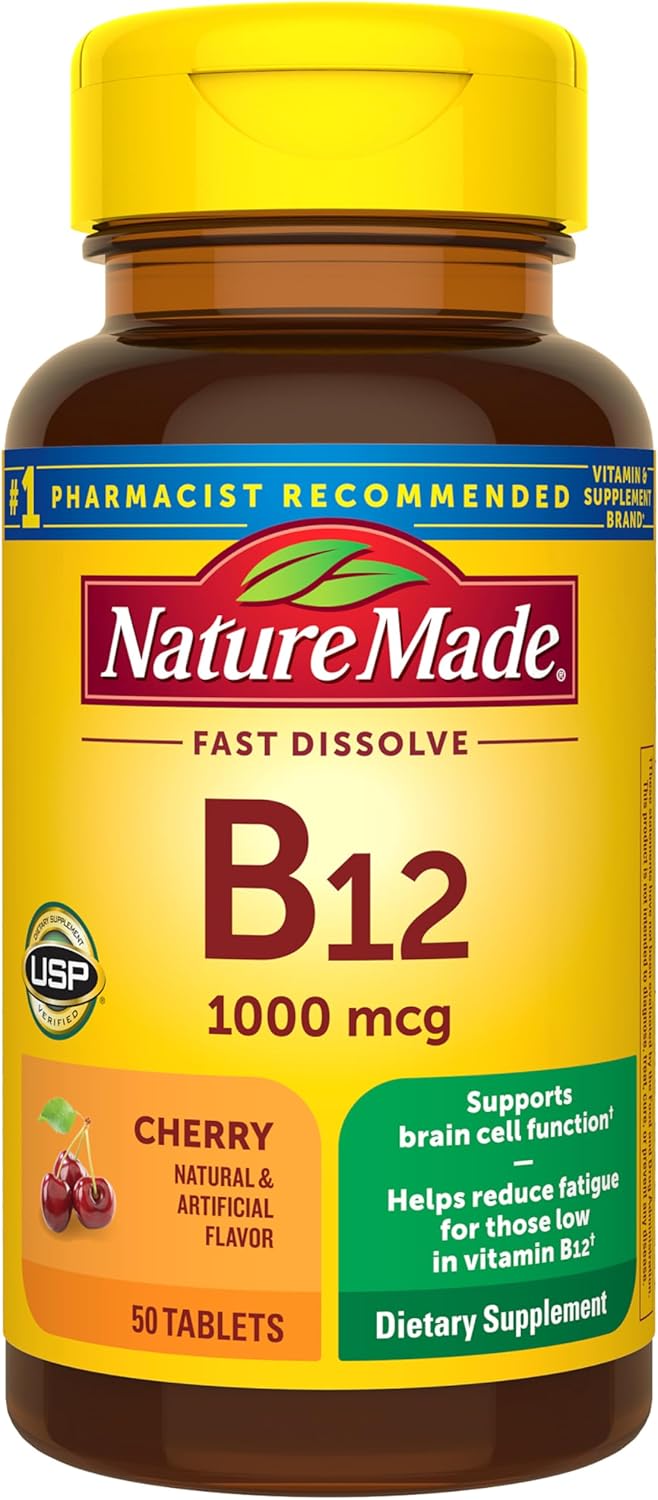 Nature Made Vitamin B12 1000 mcg Fast Dissolve Tablets, 50 Tablets