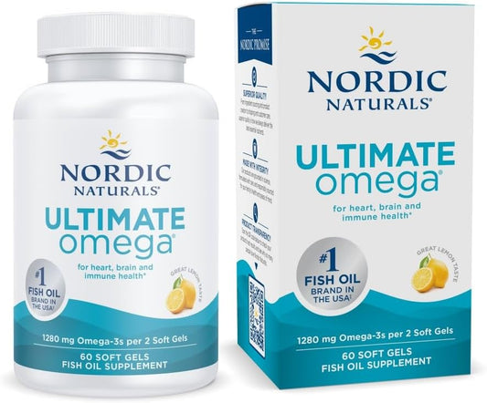 Nordic Naturals Ultimate Omega, Lemon Flavor - 1280 mg  60 Soft Gels