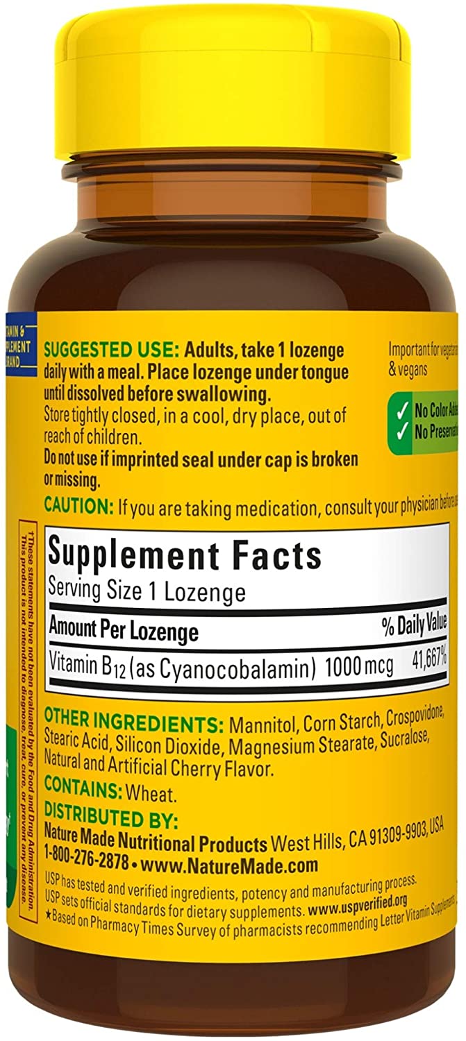 Nature Made Sublingual Vitamin B12 1000 mcg  50 Count