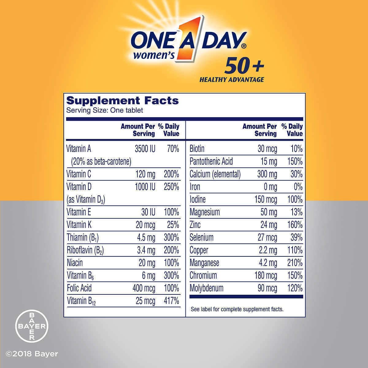 One A Day Women's 50+ Healthy Advantage Multivitamin 300 Tablets