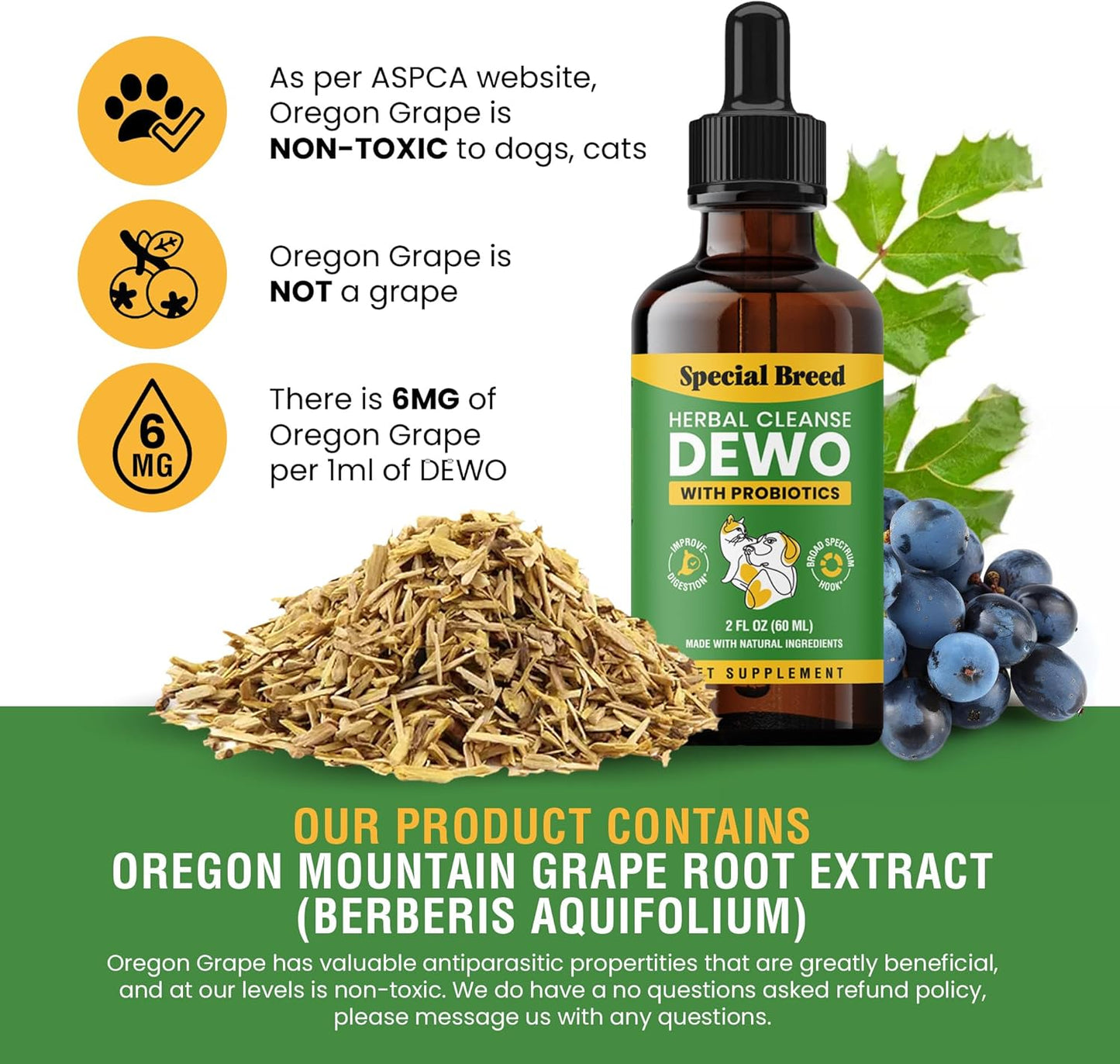 Cats and Dogs Natural Broad Spectrum, with Probiotics, Homeopathic Support and Breeds, Made in The USA, 2oz