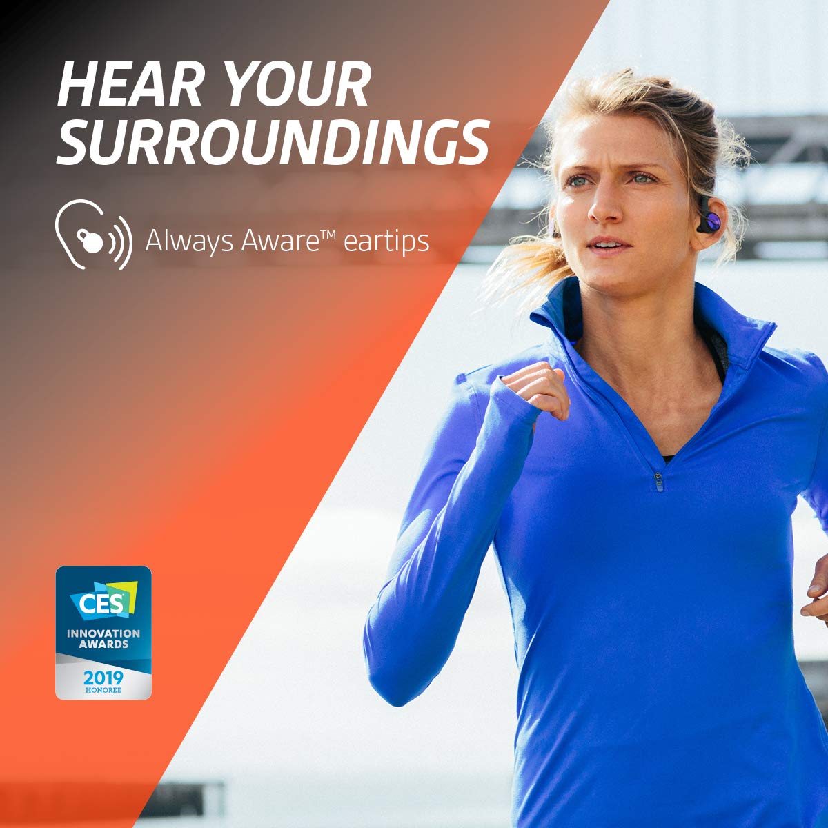 Plantronics BackBeat Fit 3100 211855-99 Truly Wireless Bluetooth in Ear Headphone with Mic (Black)