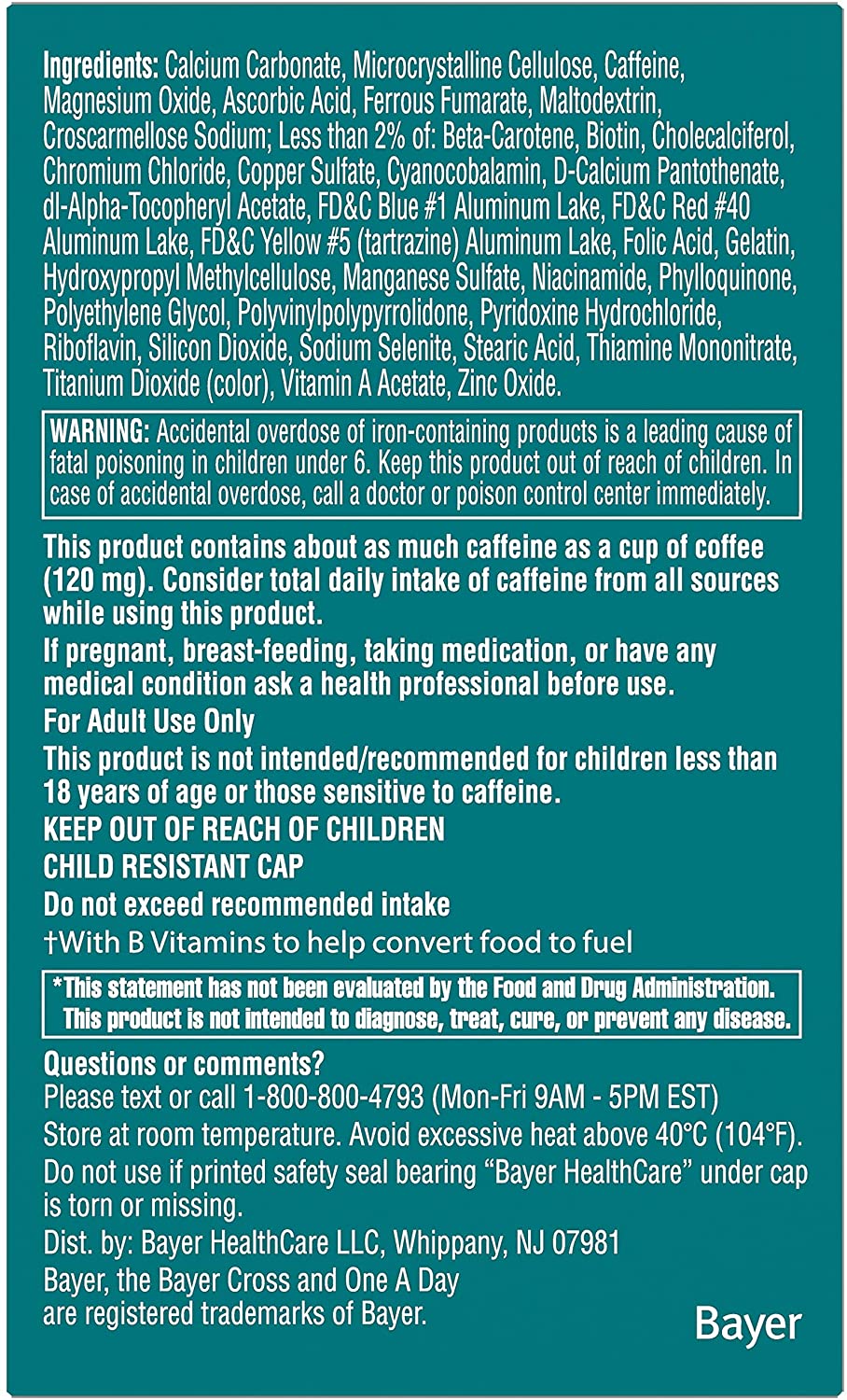 One A Day Women’s Active Metabolism Multivitamin, Supplement 50 Count
