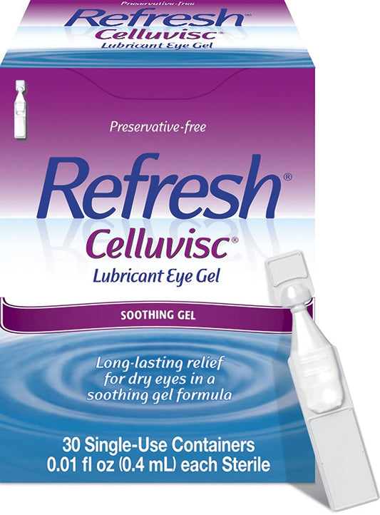 Refresh Celluvisc Lubricant Eye Gel Drops, Single-Use Containers, 30 Count (Pack of 1)