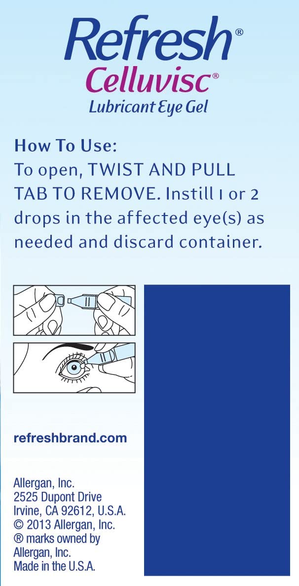 Refresh Celluvisc Lubricant Eye Gel Drops, Single-Use Containers, 30 Count (Pack of 1)