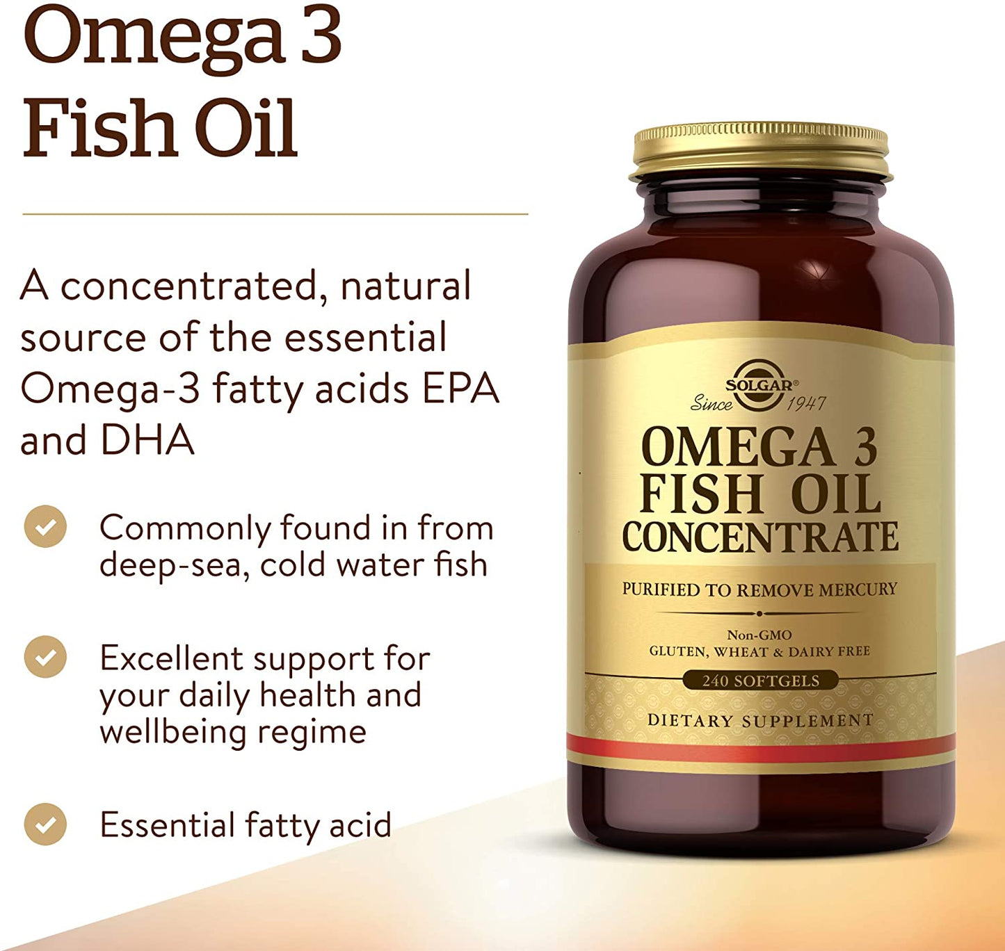 Solgar, Omega-3 Fish Oil Concentrate, 240 Softgels
